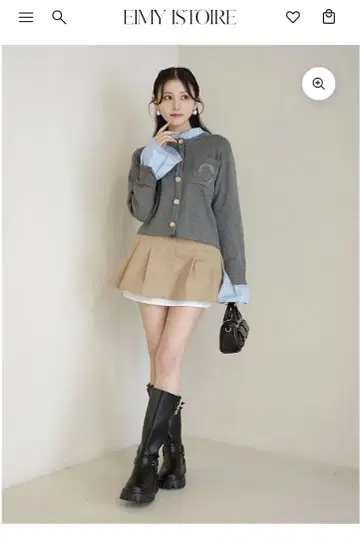 [ 새상품 택 포함 ] 니트 그레이 카라 부착 EIMIY ISTOIRE