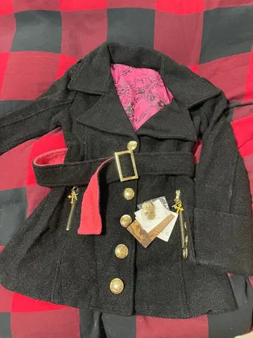 d.i.a 새상품 코트 허리 벨트 포함 블랙, 핑크