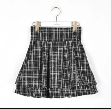 에블린 트위드 더블 플레어 스커트