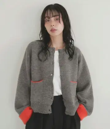 [ 새상품 ] 알파카 터치 바이컬러 가디건