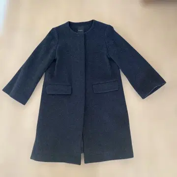 데미룩스 빔즈 캐시미어 혼방 노카라 울 코트