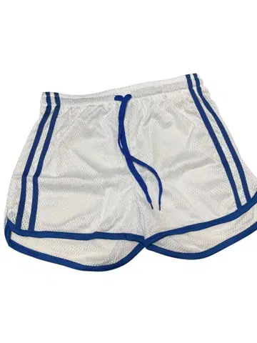 남성용 스포츠 메쉬 숏팬츠 M 화이트 x 파랑 흡한속건