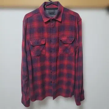 ZARA 빨간색과 파랑색 체크 무늬 플란넬 셔츠