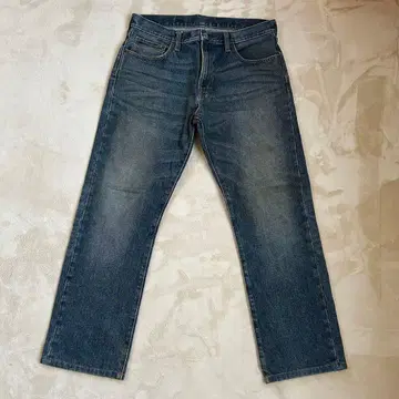 GU 다크 블루 스트레이트 데님 하이웨스트 W33