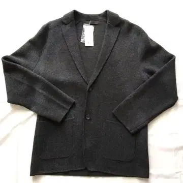 [ 미사용 새상품 ] 유니클로 울 블렌드 니트 자켓 L 다크 그레이