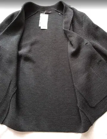 [ 미사용 새상품 ] 유니클로 울 블렌드 니트 자켓 L 다크 그레이