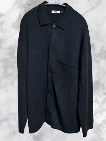 유니클로 U 니트 오버 셔츠 자켓 (긴팔) 온라인 사이즈 블랙