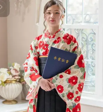 캐서린코티지 160 빨간 꽃무늬 하카마 기모노 졸업식용 초등학생 하카마