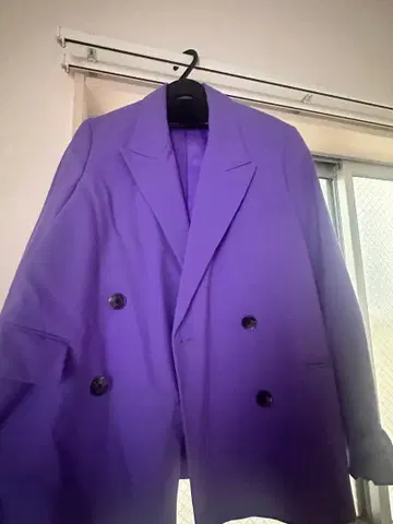 COS 퍼플 더블 브레스트 자켓