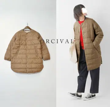 ORCIVAL 오르치발 노카라 라이트 다운 코트 카멜