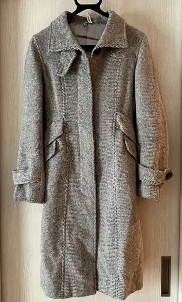 오더 제품 울 혼방 여성용 롱 코트 화이트와 블랙 상하이 오더 제품