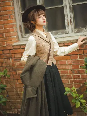 manusmachina 베스트와 스커트 2종 세트