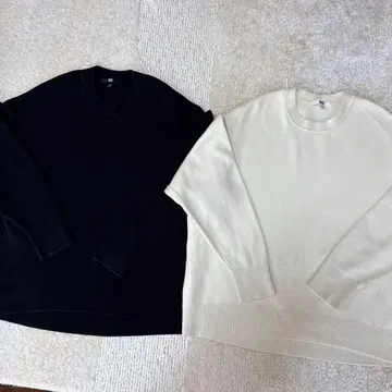 유니클로 스무스 코튼 크루넥 스웨터