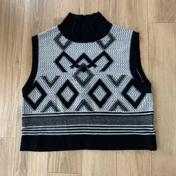 기하학 패턴 니트 베스트 사이즈 40