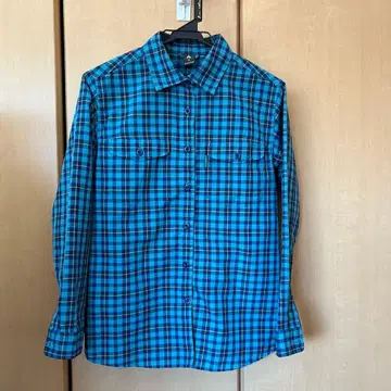 mont-bell M 사이즈 긴팔 셔츠 블루 계열 체크