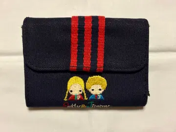 산리오 파티&지미 자수 스냅 지갑 네이비