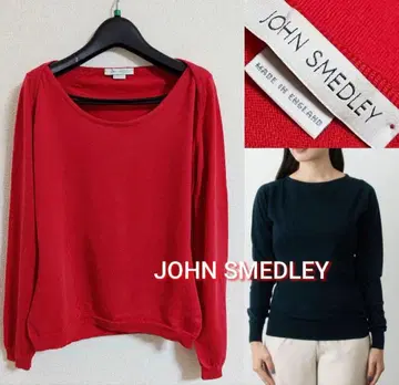 JOHN SMEDLEY 레드 니트 긴팔 보트넥