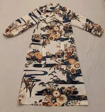 [ 새상품급 ] &ellecy 앤드엘씨 원피스 보타이 일본풍 패턴 꽃무늬