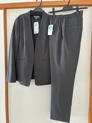 그레이 노카라 비즈니스 정장 상하의 세트