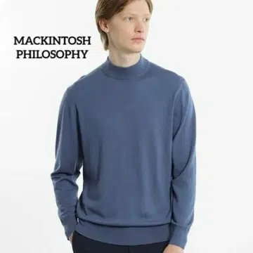 매킨토시 철학 하이 게이지 천축 모크넥 풀오버 블루