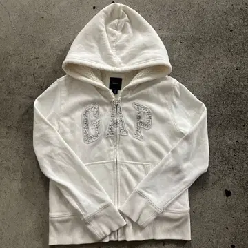 GAP 화이트 보아 지퍼 후드티 y2k 헤이세이 갸루 크롭 기장