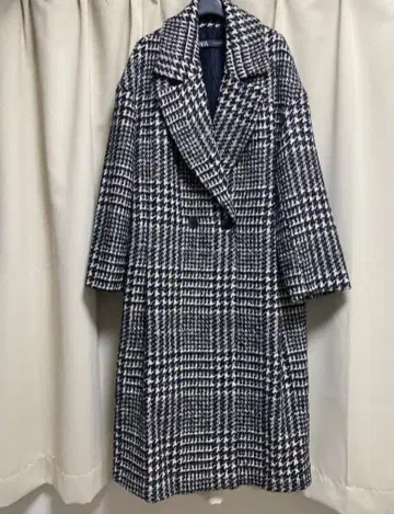 ZARA 체크 롱 코트 새상품급