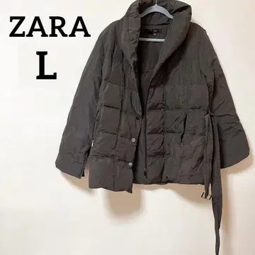 ZARA [ L ] WOMAN 후드 부착 브라운 다운 자켓 다크 브라운