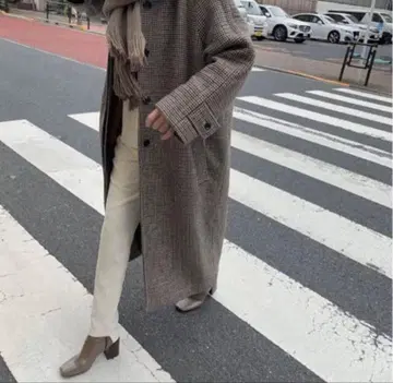 willfully 윌프리 하운드투스 체크 롱 코트