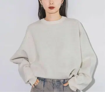 새상품급 지나시스 자카드 볼륨 슬리브 풀오버 라메 믹스