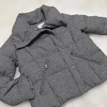 새상품급 하운드투스 체크 패턴 다운 자켓 M