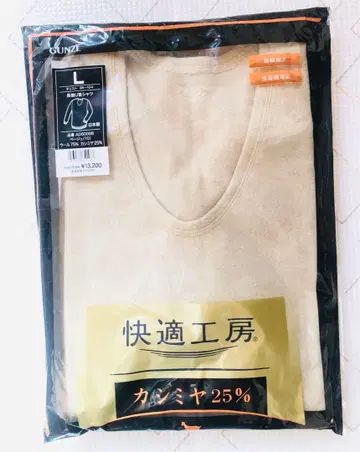 13200엔 상품 L 사이즈 쾌적 공방 긴팔 U넥 셔츠