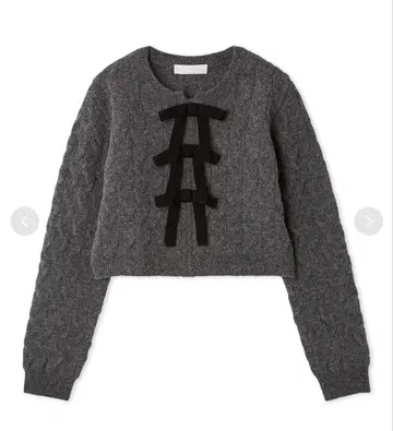 새상품 셀포드 리본 모티브 케이블 니트 풀오버 38