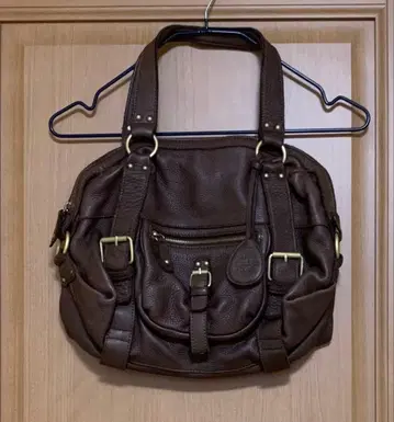 브라운 가죽풍 핸드백