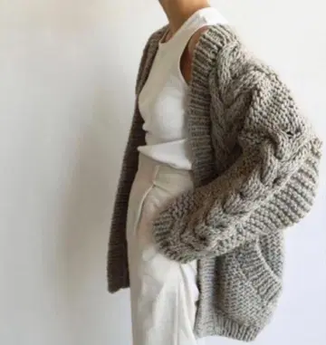 TODAYFUL 케이블 니트 가디건 사이즈 36 그레이