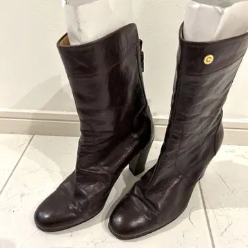 이탈리아제 롱 부츠 부티 힐 브라운 고급 고급 22.5
