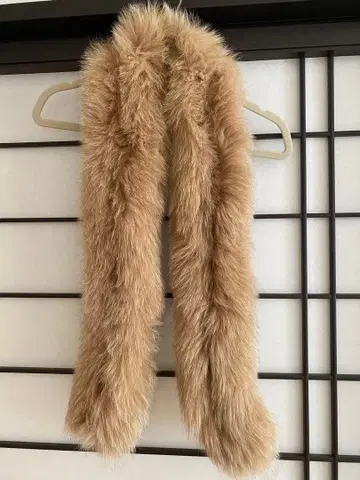 베이지 퍼 롱 머플러