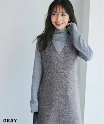 택 포함 새상품 베이스먼트 온라인 보아 V넥 원피스