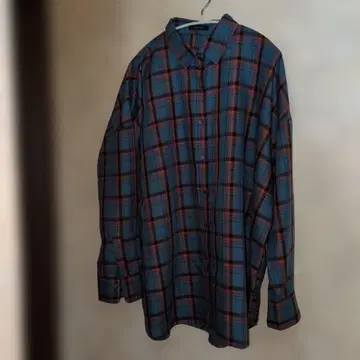 지나시스 모듬 체크 셔츠 LS 블루 x 오렌지