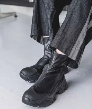 JEANASIS 아츠조코 스트레치 스니커즈 부츠 L 사이즈 블랙