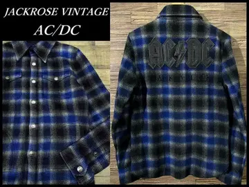 새상품급 잭 로즈 AC/DC 엘보우 패치 옴브레 셔츠 자켓