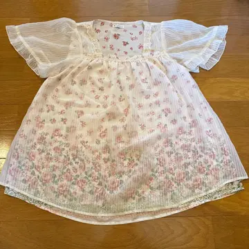 axes femme 플라워 프린트 반팔 튜닉