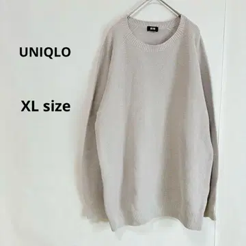 유니클로 3D 크루넥 스웨터 XL 라이트 그레이 긴팔