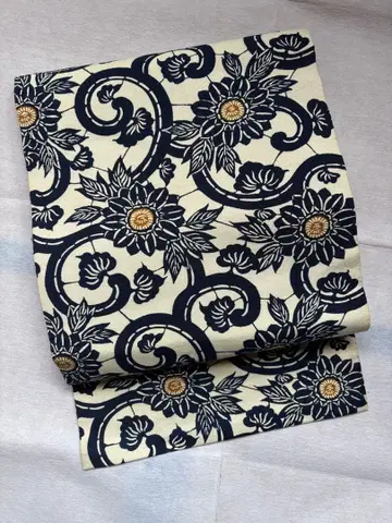 남색 형염 당초 나고야 오비