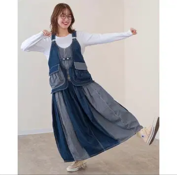 밀리로피엘 레이어드 스타일 오버롤 스커트