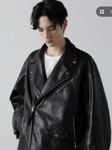 [ CLEL ] 인조 가죽 2way 라이더 자켓 블랙 L