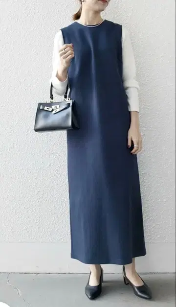 SHIPS any: 더블 저지 스트레이트 맥시 원피스