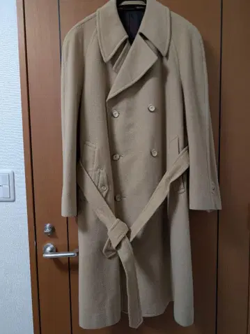 캐시미어 100% 도쿄 타카시마야 오더 더블 롱 코트 남성용 LL 베이지