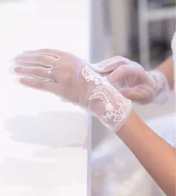 [세트 판매] 자수 웨딩 장갑 웨딩 베일
