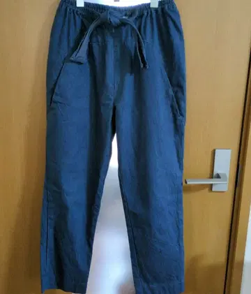 홈스펀 데님 팬츠 허리 리본