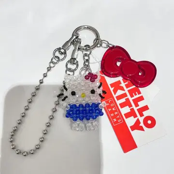 산리오 LOWRYSFARM 비즈 키 참 헬로키티 RED